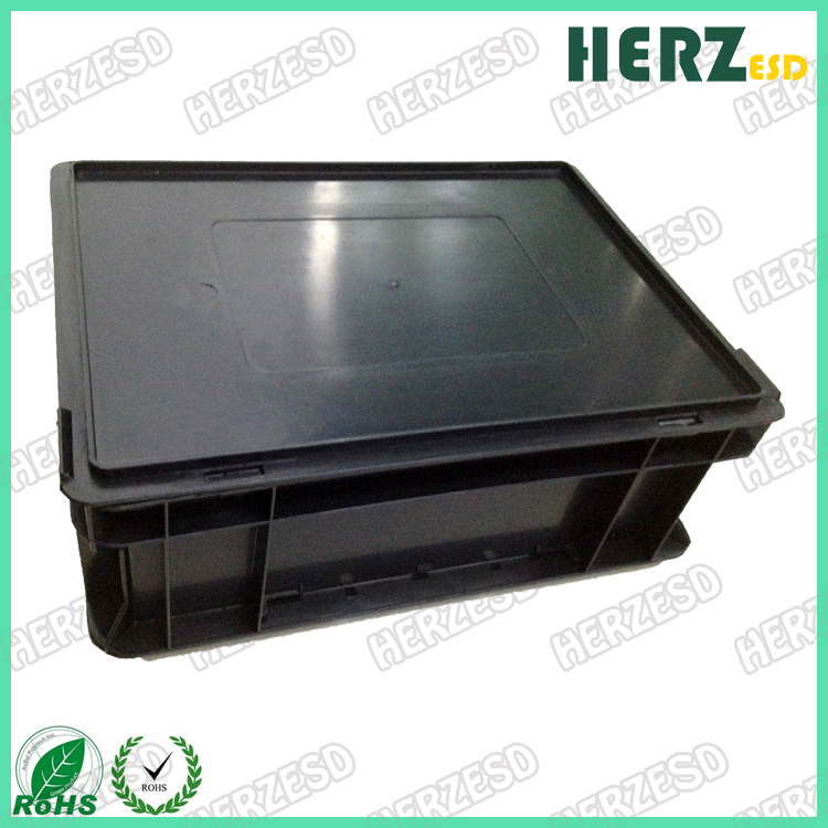HZ-26132 Injection ESD Box Plastic Bins Turnover Box Conductive bin Antistatic Crate
